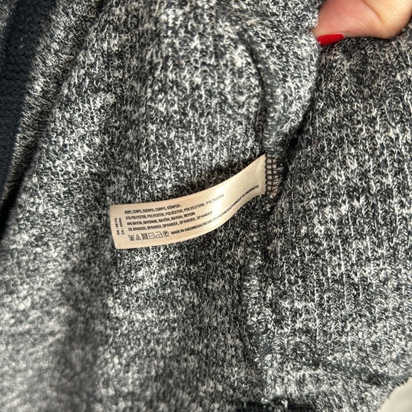 Anthropologie Saturday Sunday Oversized Quarter Zip Sweatshirt Marled Grey Gym - Picture 9 of 10